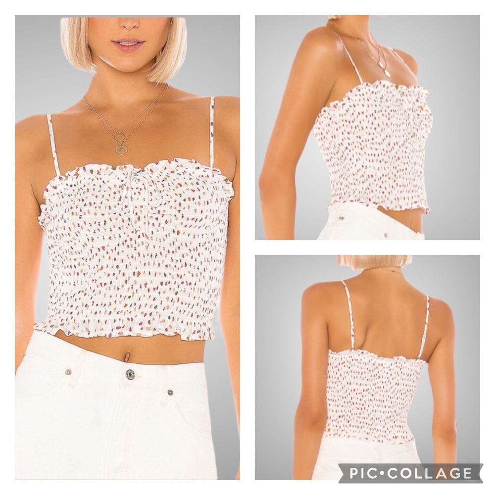 NWT Bcbg smocked crop top